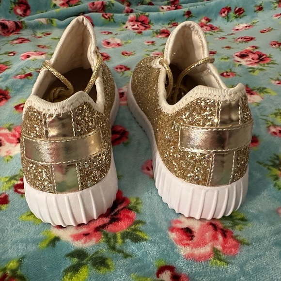 NWT Gold Glitter Sneakers - Picture 5 of 8